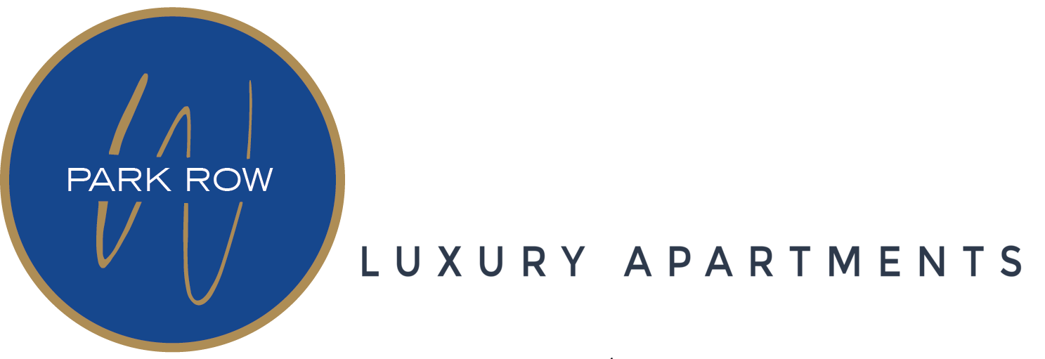a logo with the words park row luxury apartments